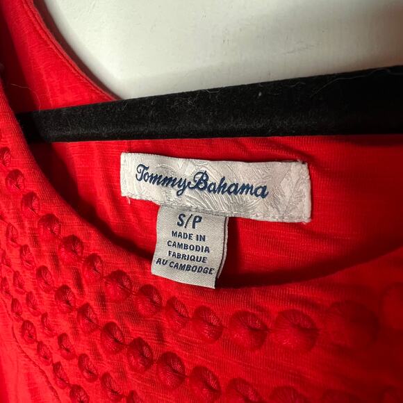 Tommy Bahama Red Embroidery Collar Shift Mini Dress Size Small - Picture 6 of 8